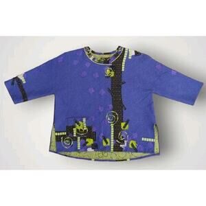 Diane Prekup Designer Blouse Art To Wear One Size Fits Many Purple and Green